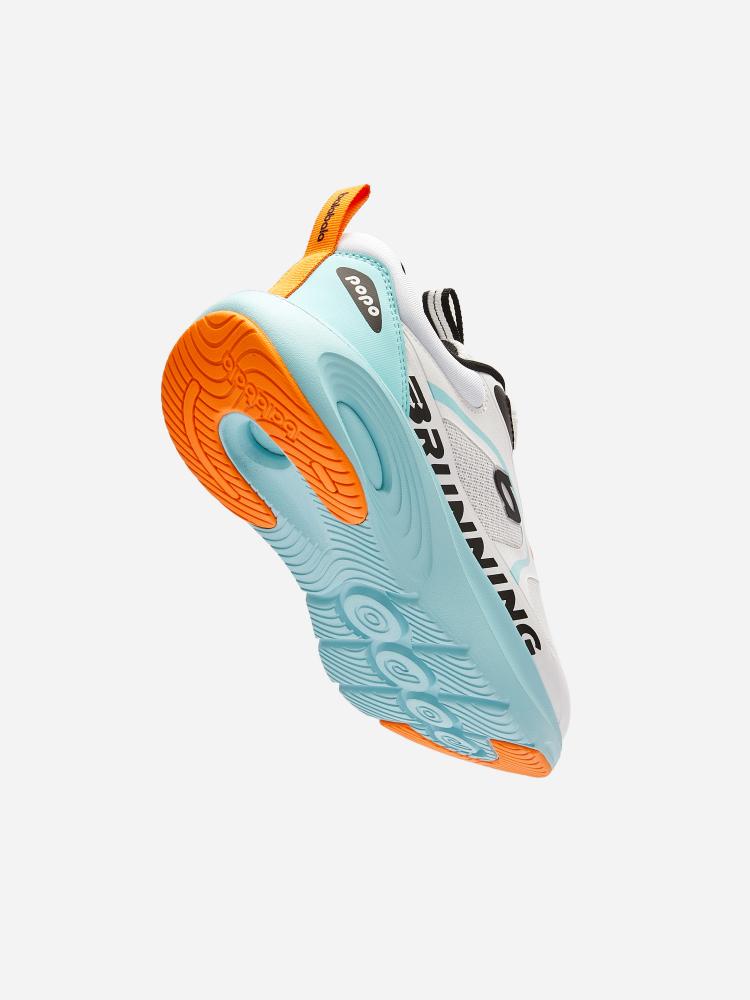 Balabala Sports Shoes White And Blue With Orange Accents