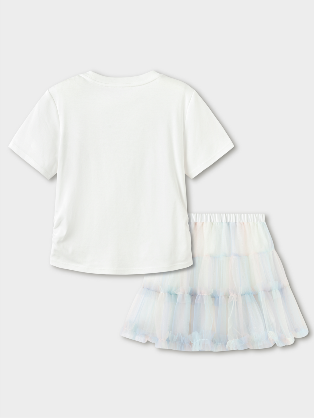 Balabala Girls T-Shirt and Skirt Set White