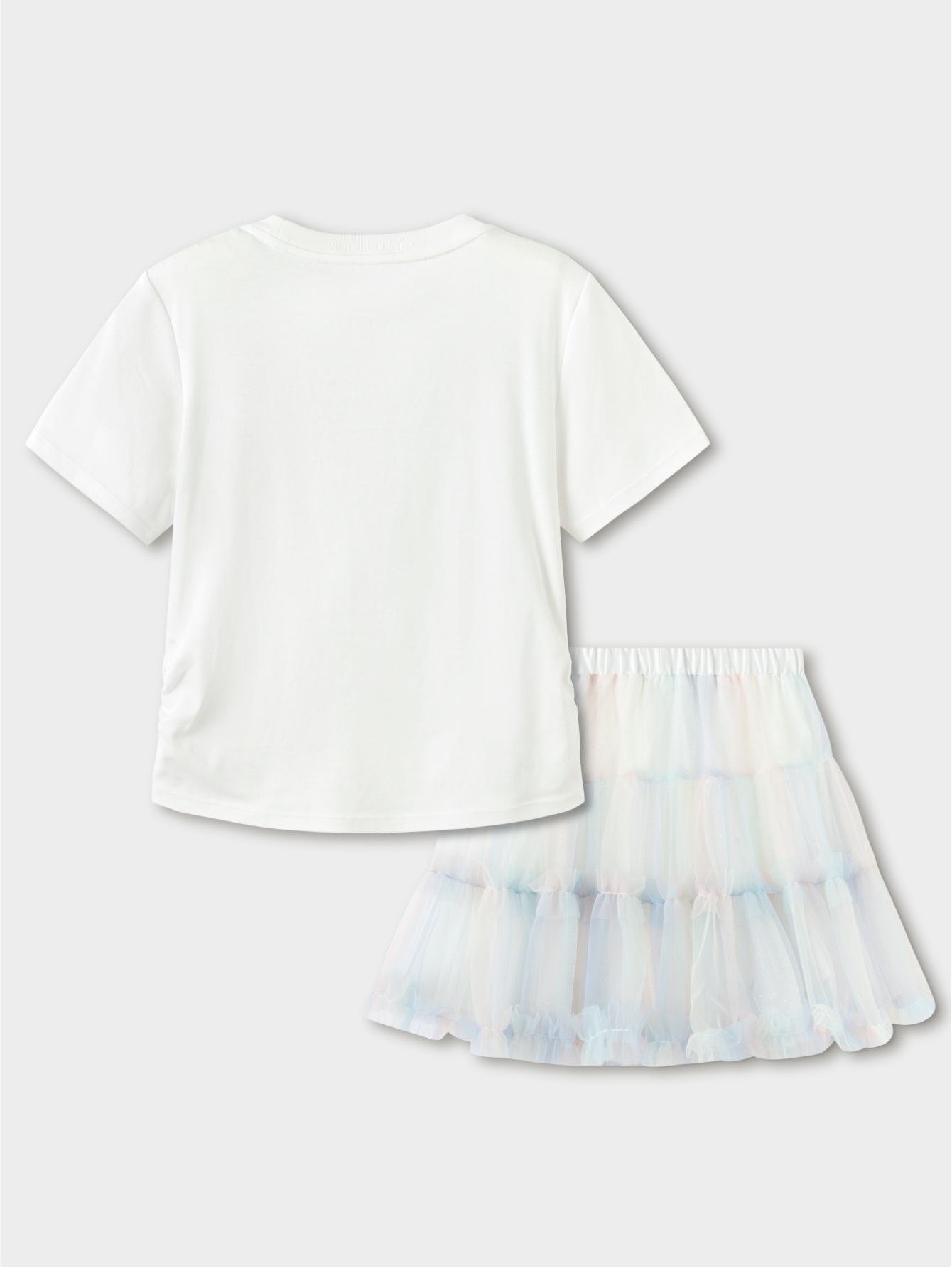 Balabala Girls T-Shirt and Skirt Set White