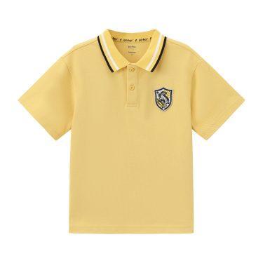 Balabala Boys Crest Polo Shirt Medium Yellow,Raw White,Turquoise,Ocean Blue