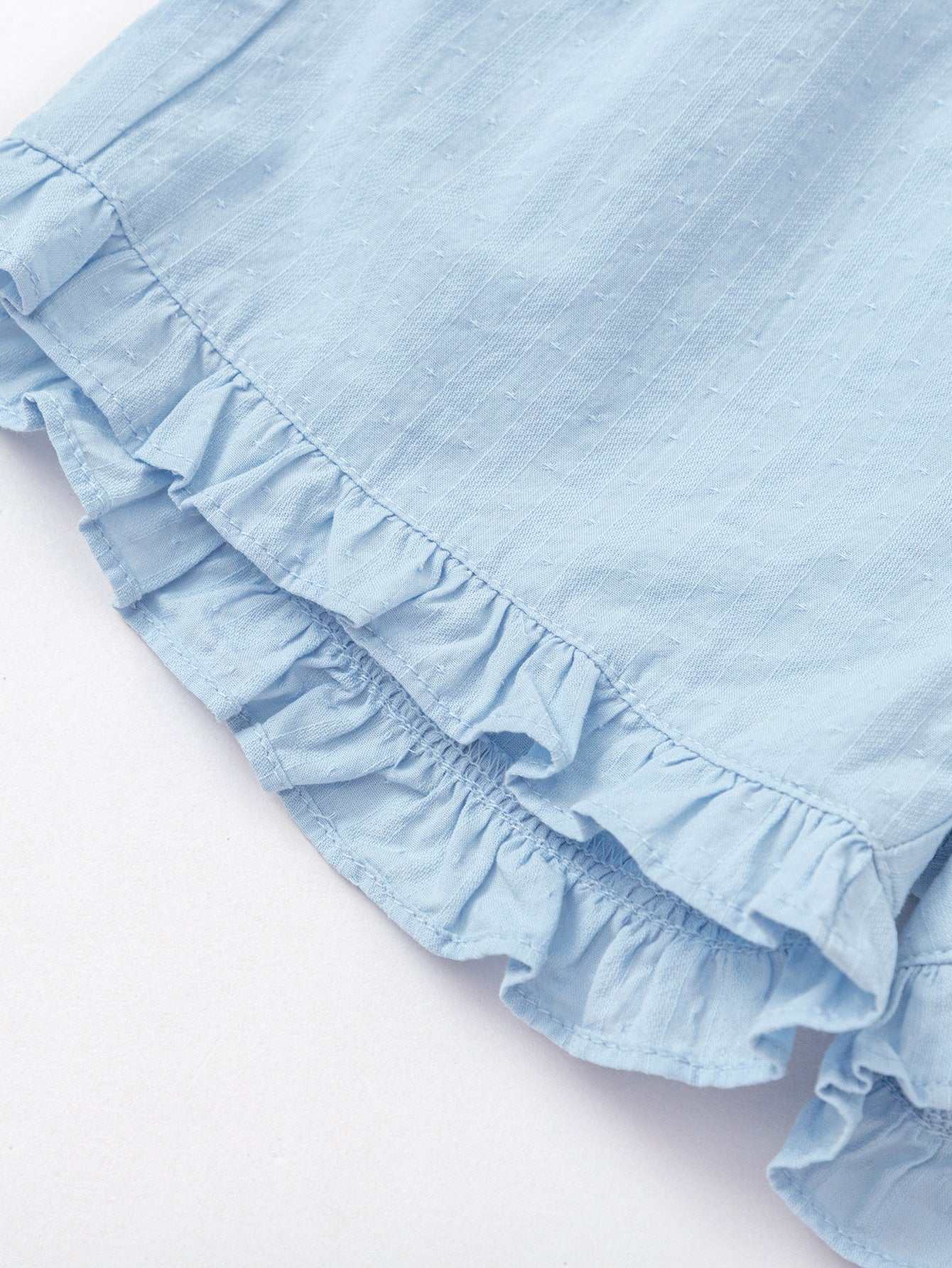 Balabala Girls Ruffle Top and Shorts Set White Blue,Red White