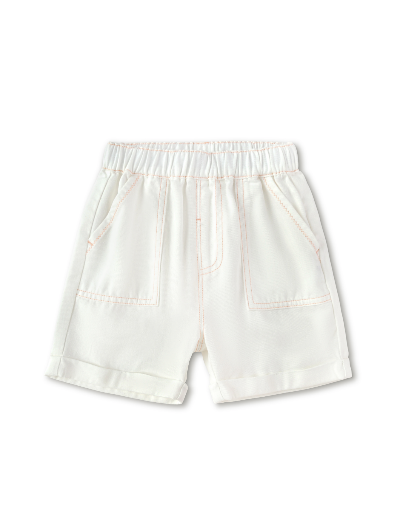 Balabala Patch Pocket Shorts Raw White,Denim Dark Blue