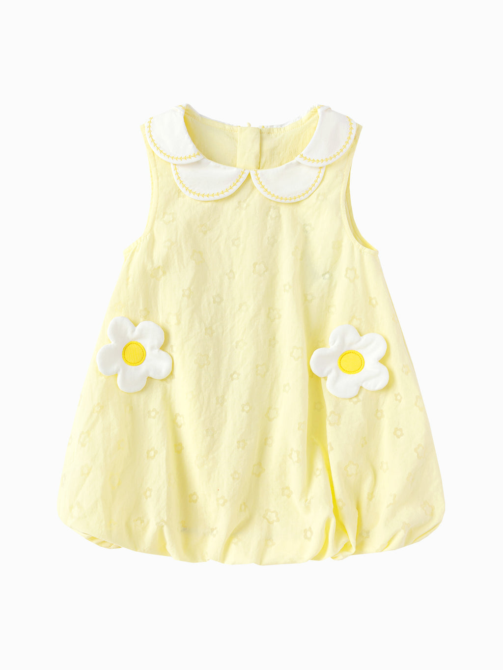 Balabala Sleeveless Bubble Dress Light Yellow