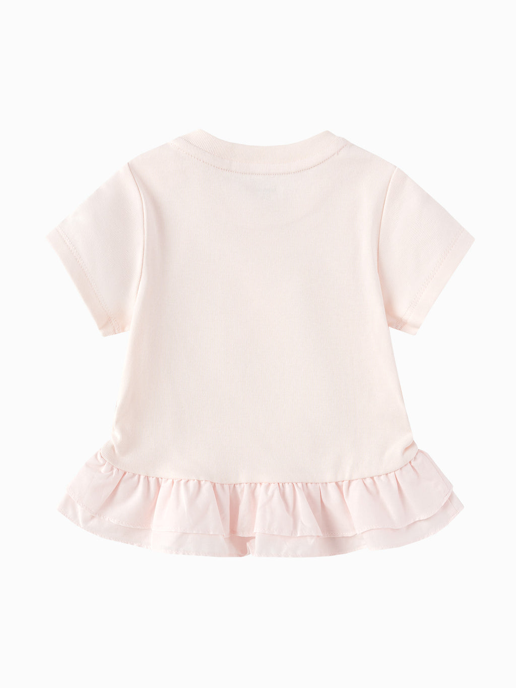 Balabala Girls Bunny Ruffle T-Shirt White,Pink