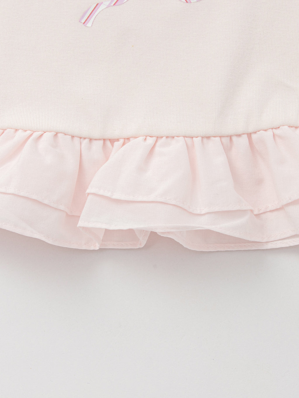 Balabala Girls Bunny Ruffle T-Shirt White,Pink