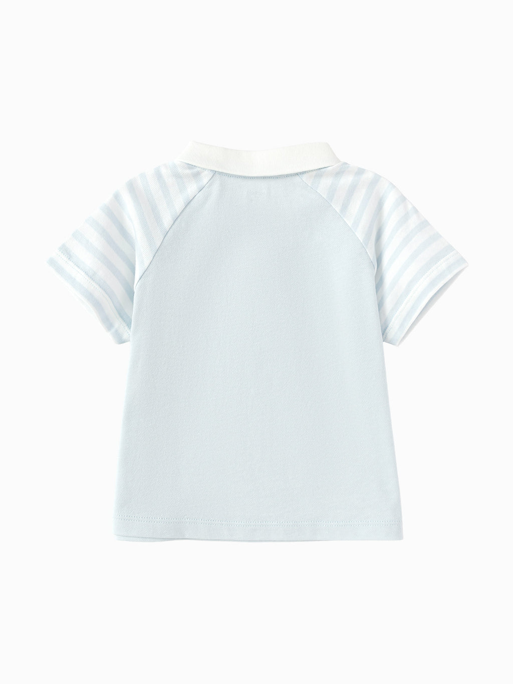 Balabala Boys Striped Sleeve Polo Shirt Light Blue