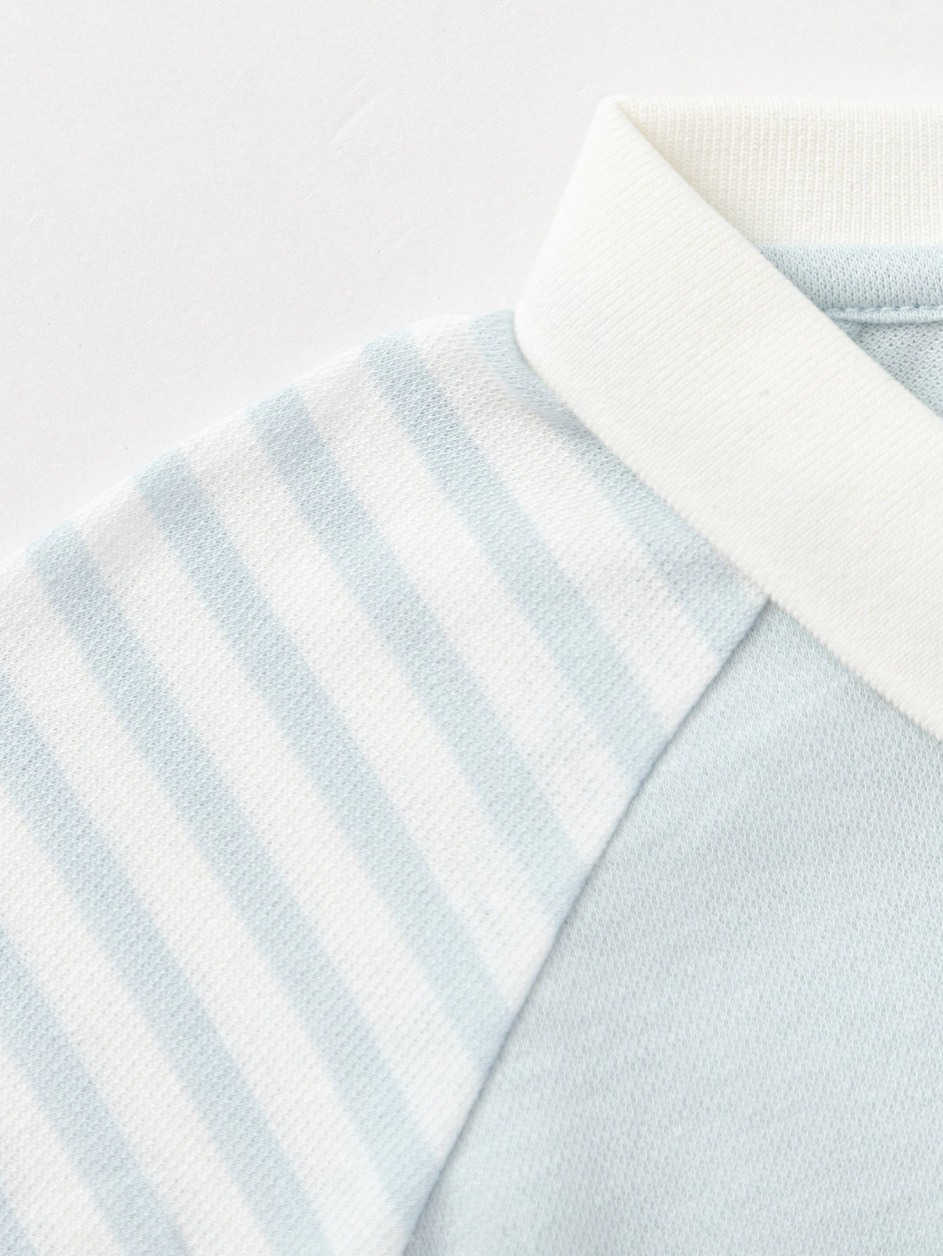 Balabala Boys Striped Sleeve Polo Shirt Light Blue