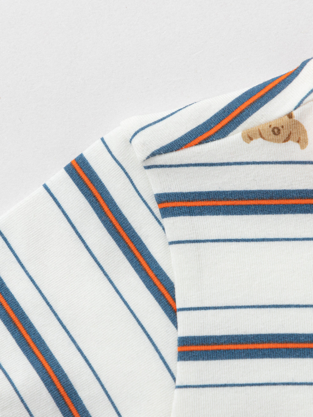 Balabala Printed Contrast Trim T-shirt Raw White,White Blue