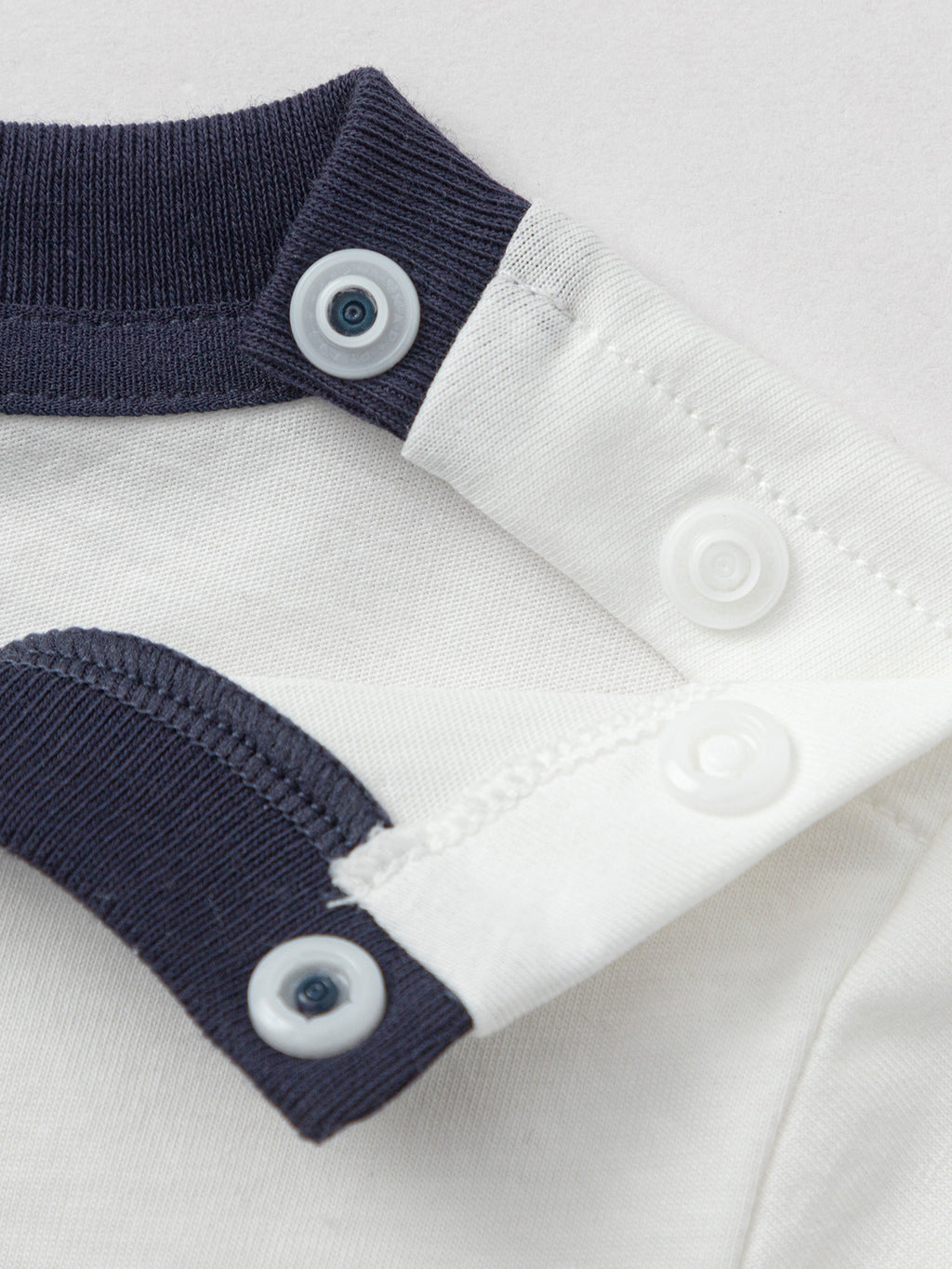 Balabala Printed Contrast Trim T-shirt Raw White,White Blue