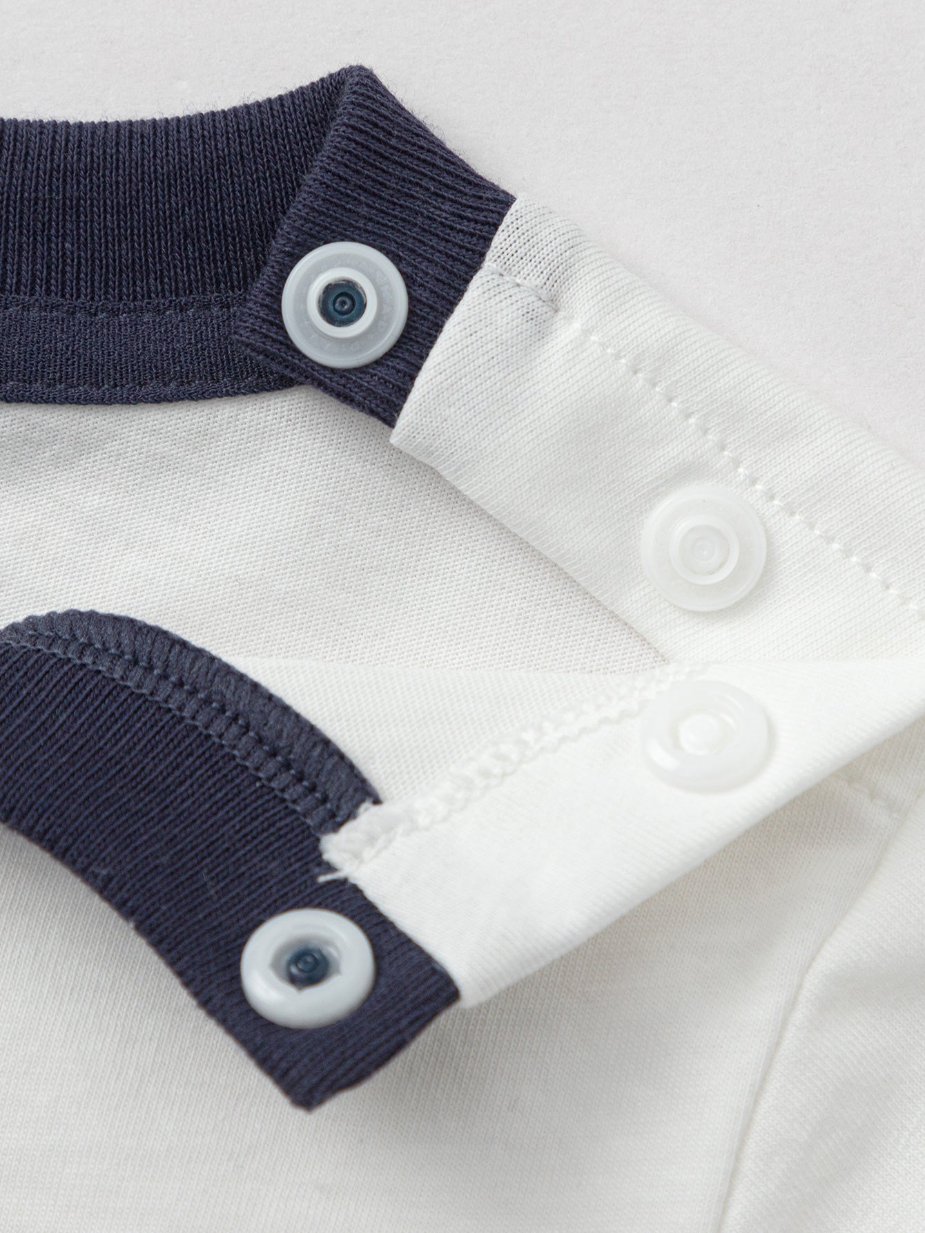 Balabala Printed Contrast Trim T-shirt Raw White,White Blue