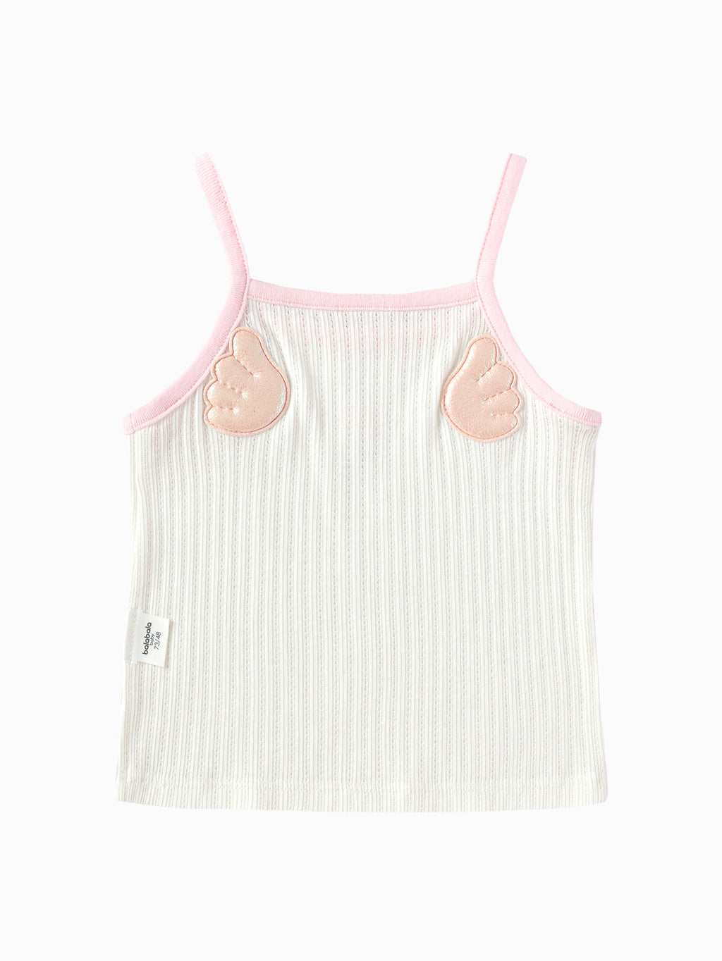 Balabala Ribbed Tank Top White Red