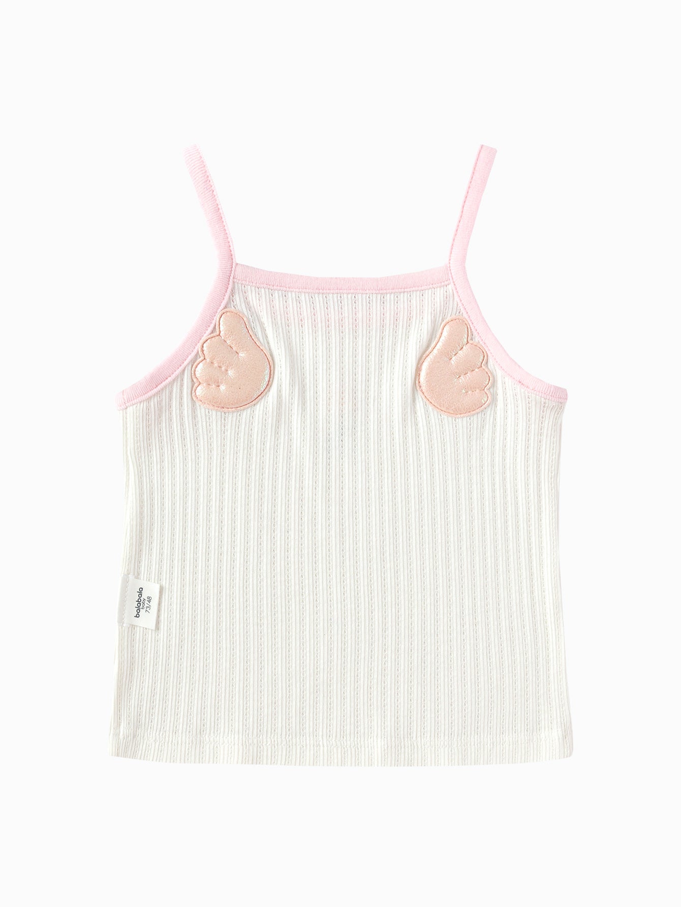 Balabala Ribbed Tank Top White Red