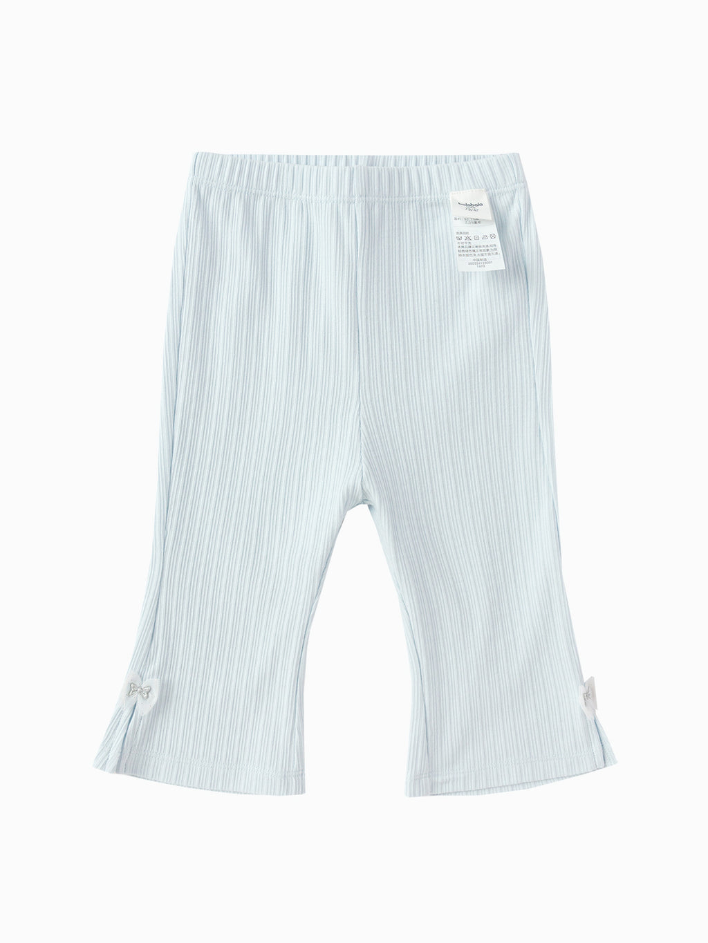Balabala Girls Ribbed Flare Pants Morning Gray