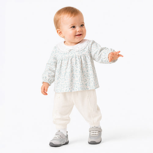Balabala Baby Girl Lapel Long Sleeve T-Shirt