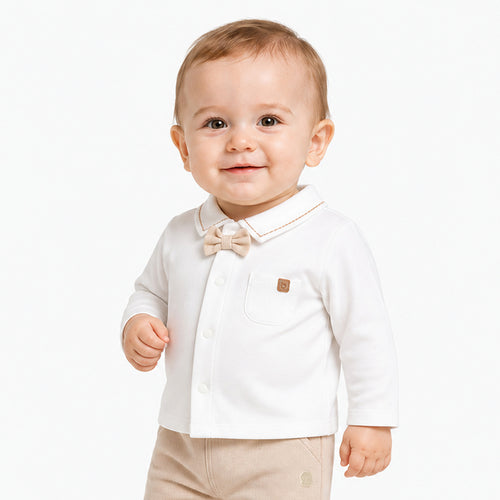 Balabala Baby Boy Lapel Long Sleeve T-Shirt