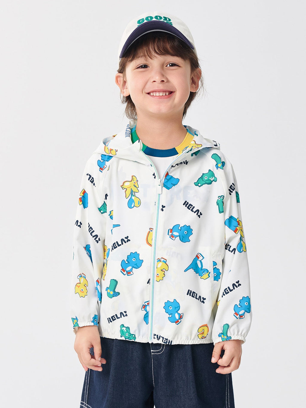 Balabala Jacket White With Colorful Print