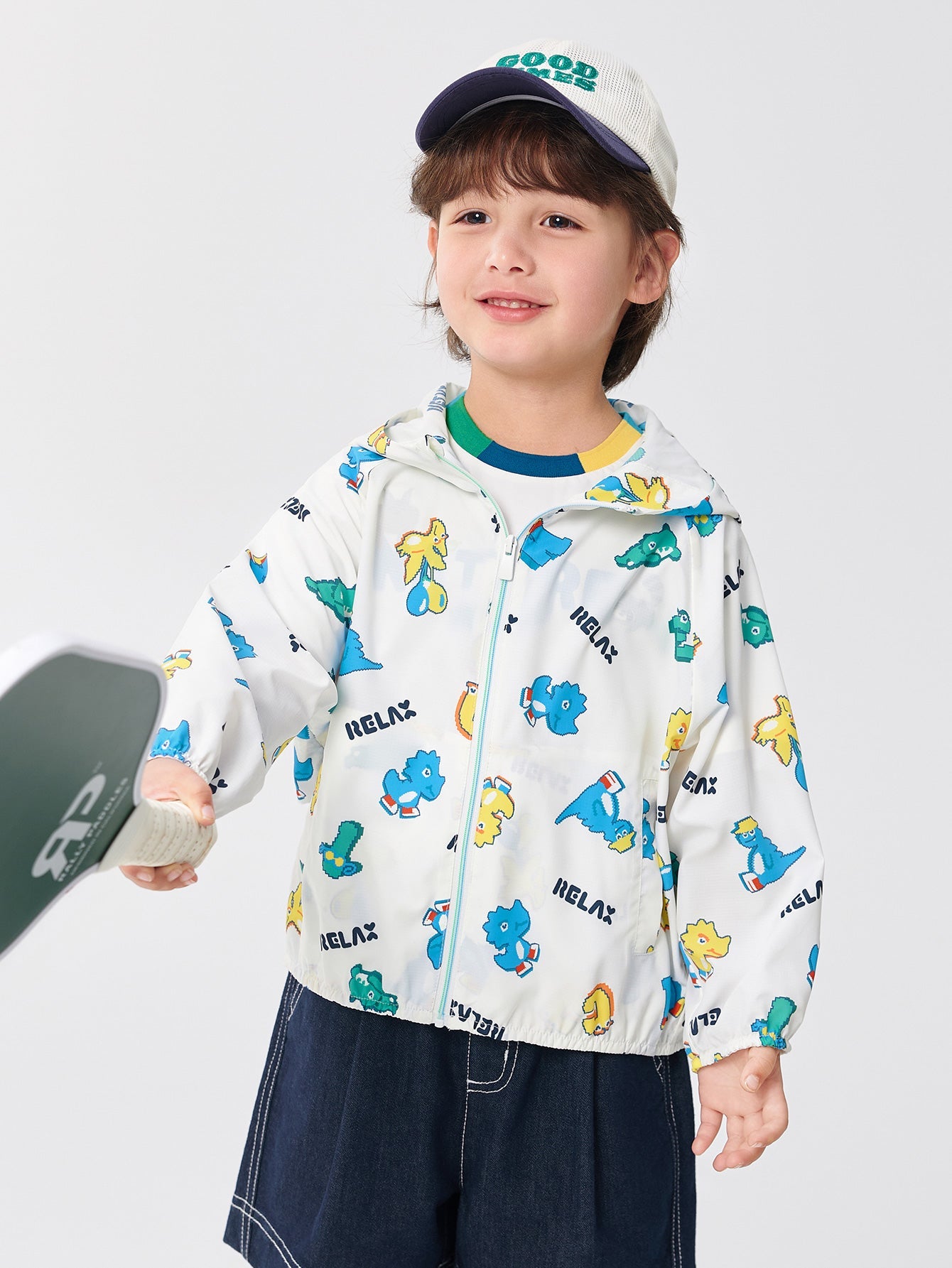 Balabala Jacket White With Colorful Print