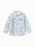 Balabala Boys Pleated Long Sleeve Shirt White,Blue