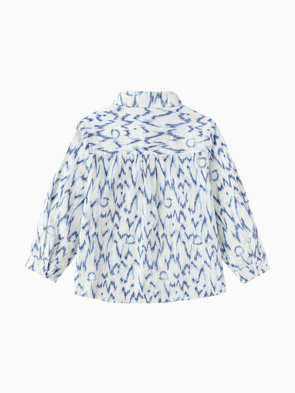 Balabala Boys Pleated Long Sleeve Shirt White,Blue