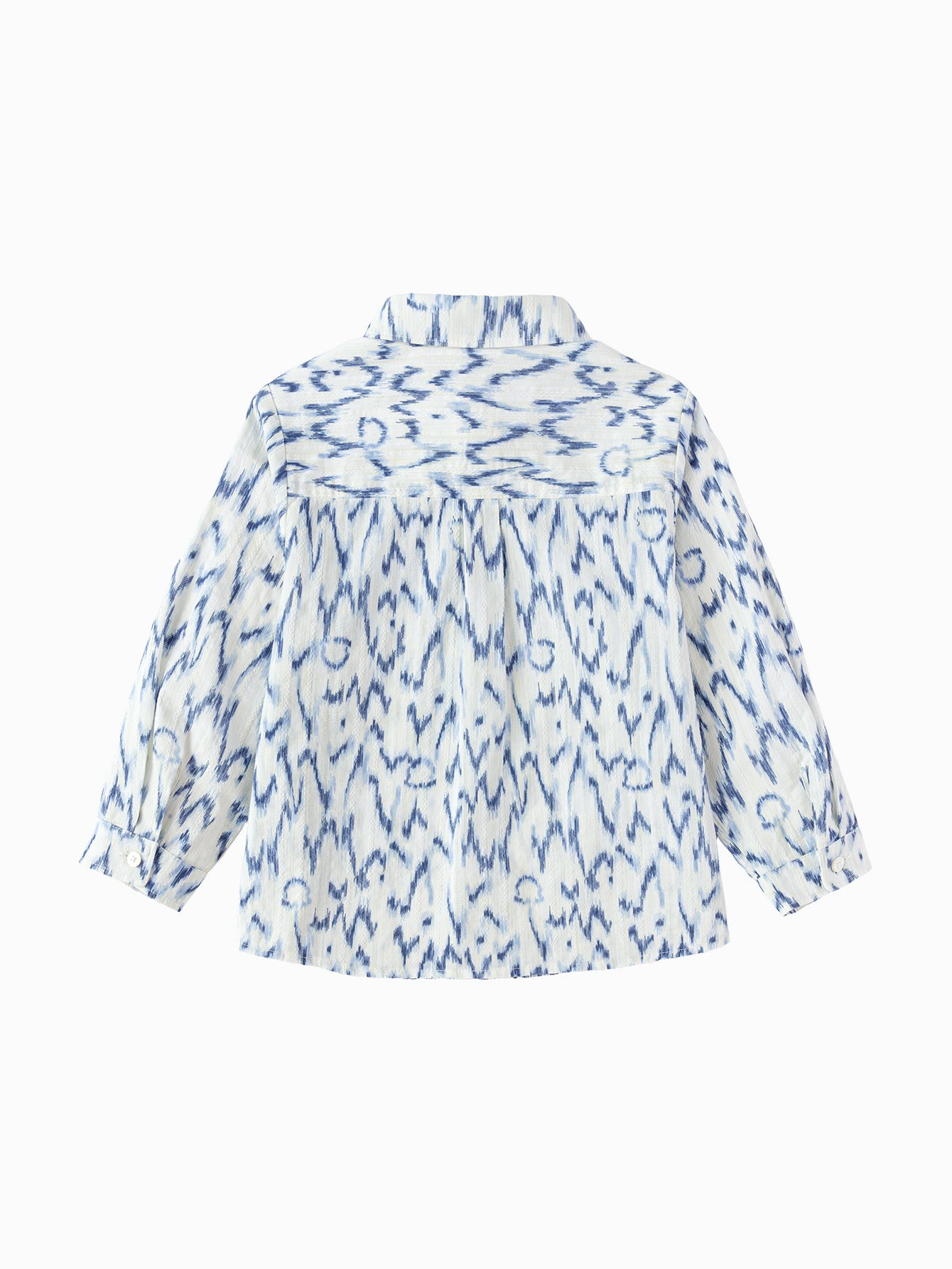 Balabala Boys Pleated Long Sleeve Shirt White,Blue