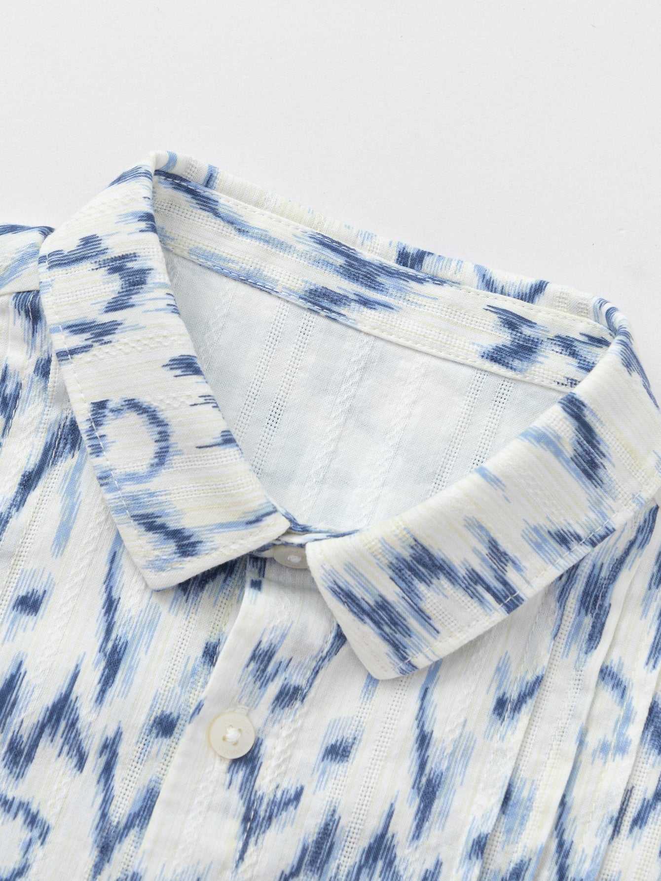 Balabala Boys Pleated Long Sleeve Shirt White,Blue