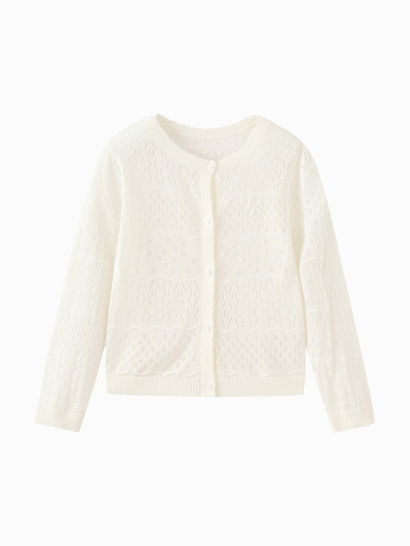 Balabala Girls Knit Cardigan Raw White