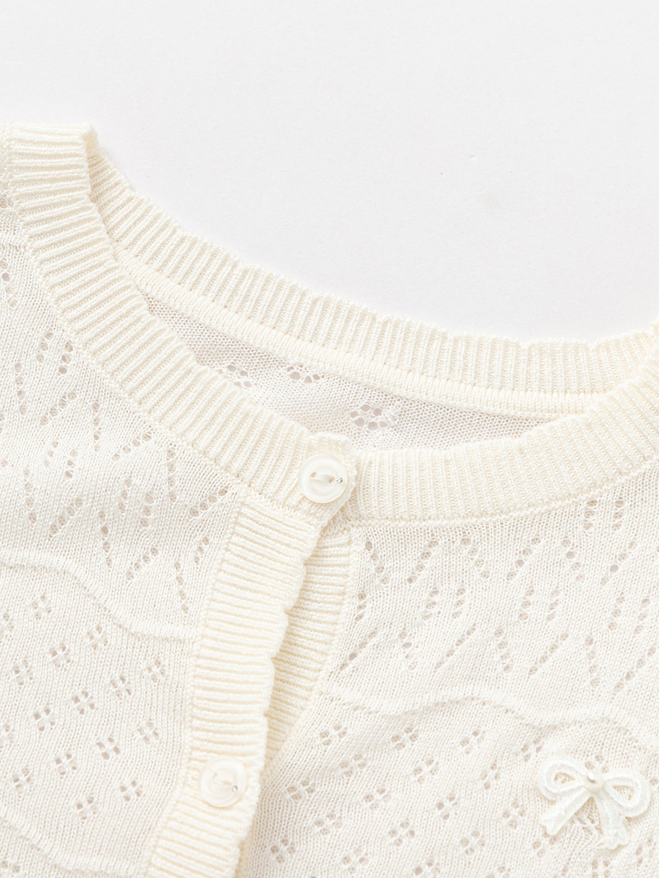 Balabala Girls Knit Cardigan Raw White