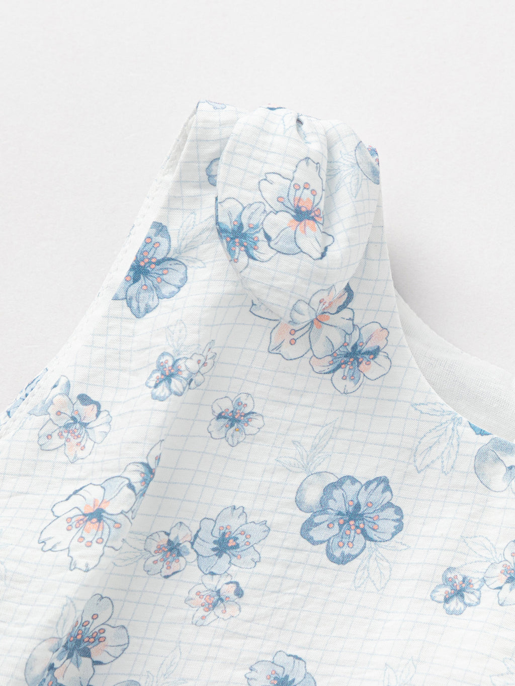Balabala Girls Floral Top and Shorts Set White Blue