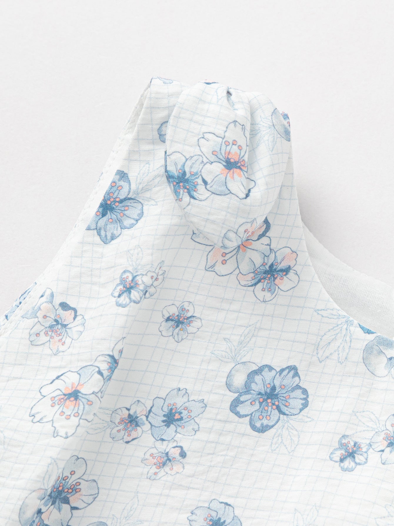 Balabala Girls Floral Top and Shorts Set White Blue