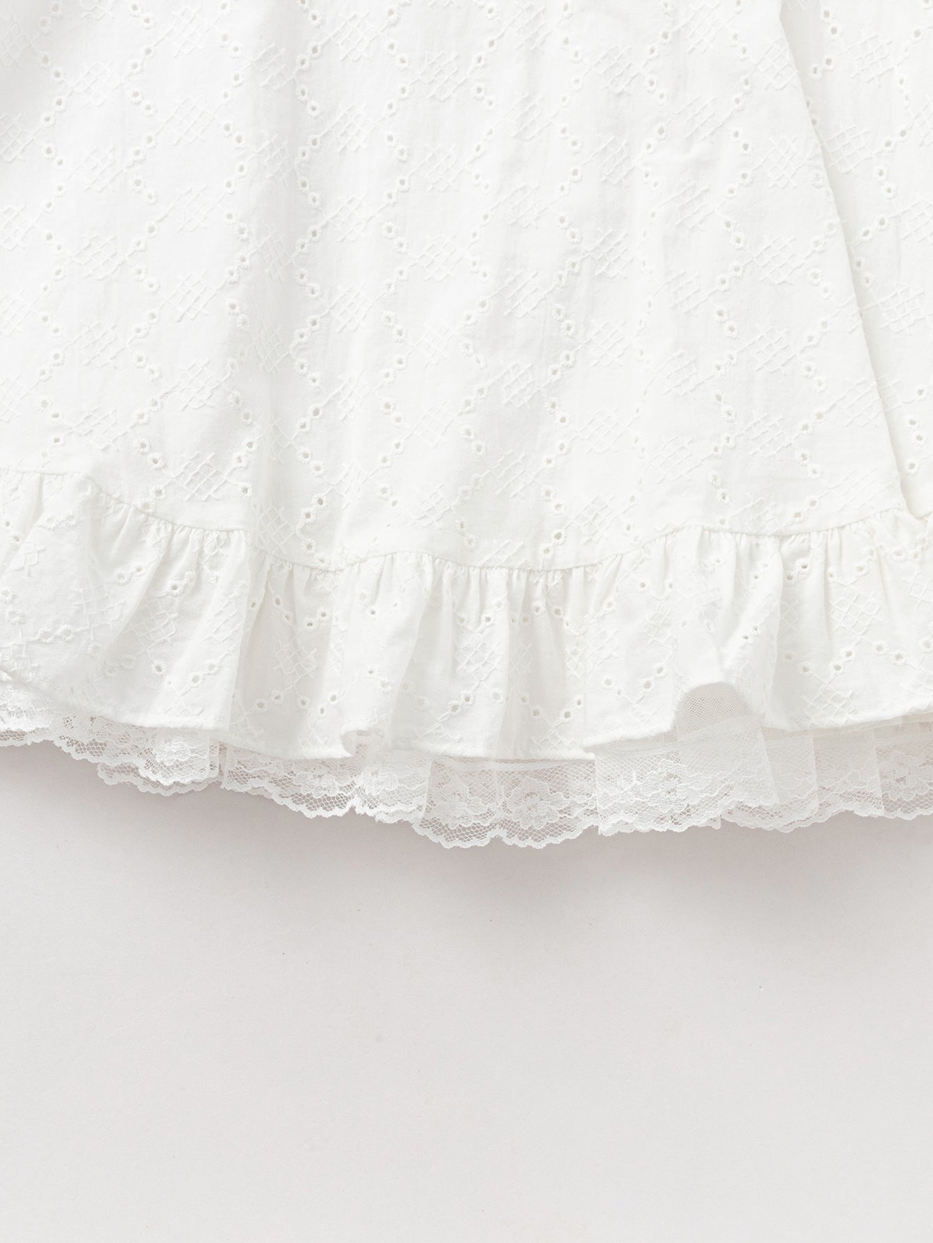 Balabala Girls Floral Top and Shorts Set White Blue