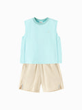 Balabala Boys Tank Top and Shorts Set Powder Blue