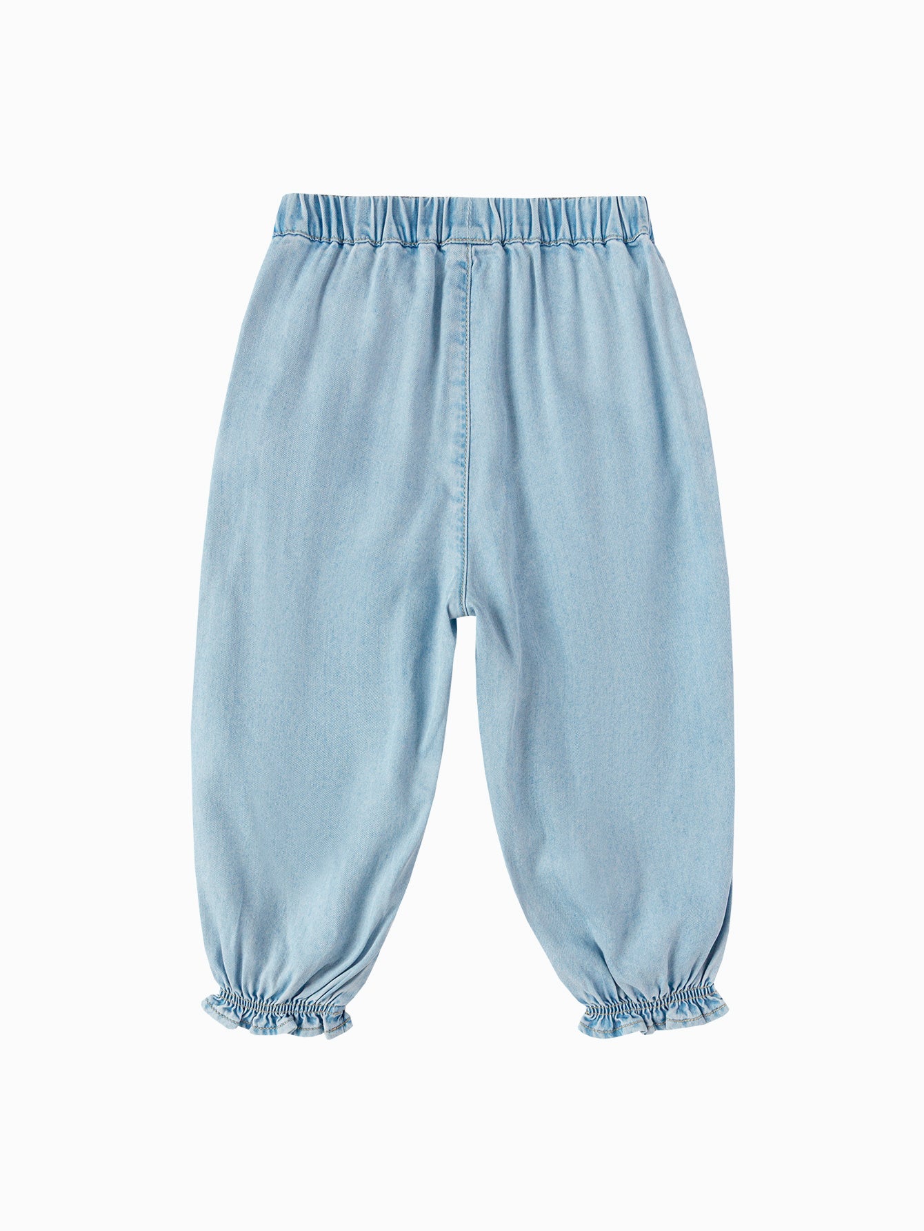 Balabala Girls Bow Detail Denim Pants Light Blue,Dark Blue