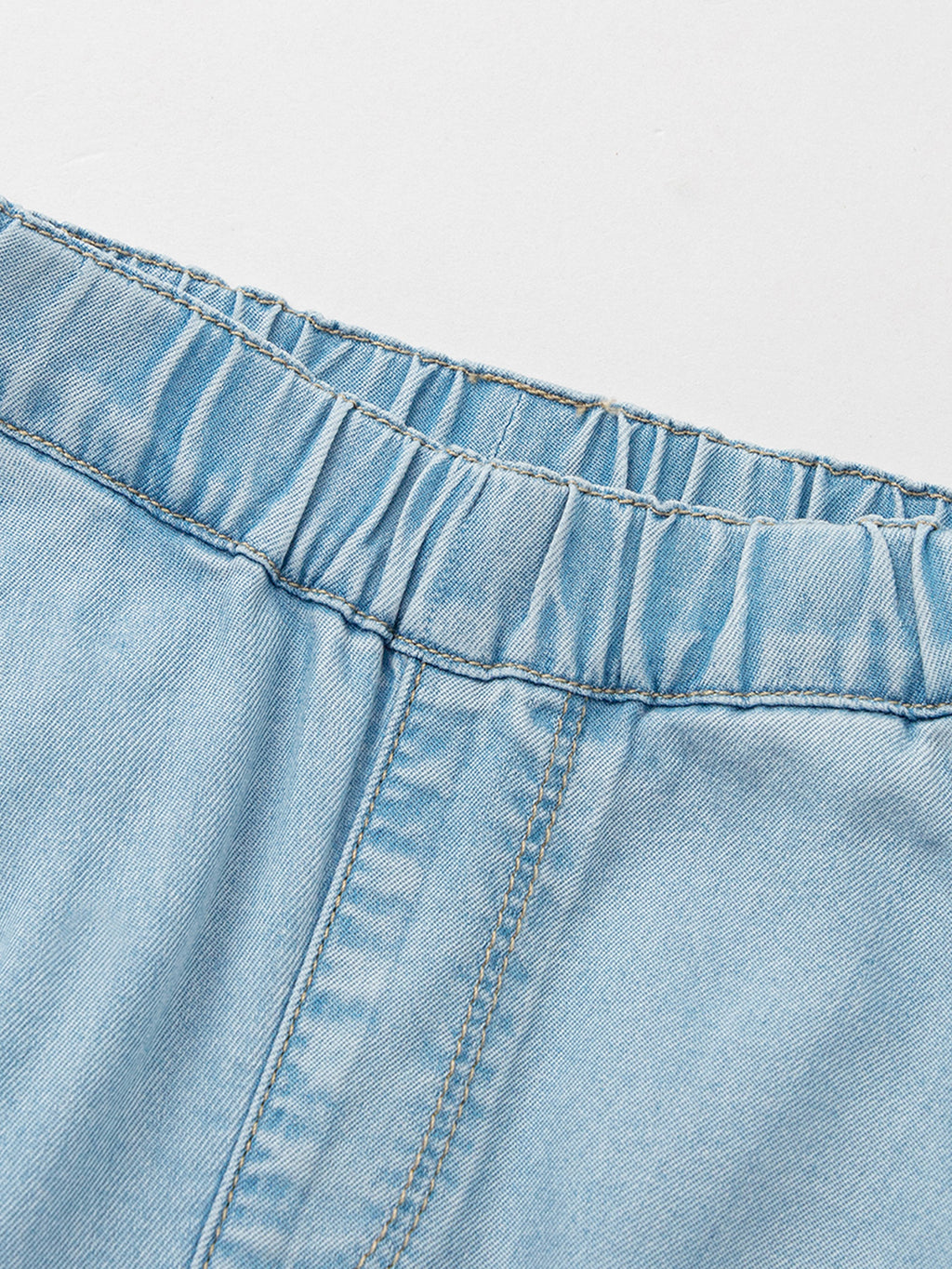 Balabala Girls Bow Detail Denim Pants Light Blue,Dark Blue