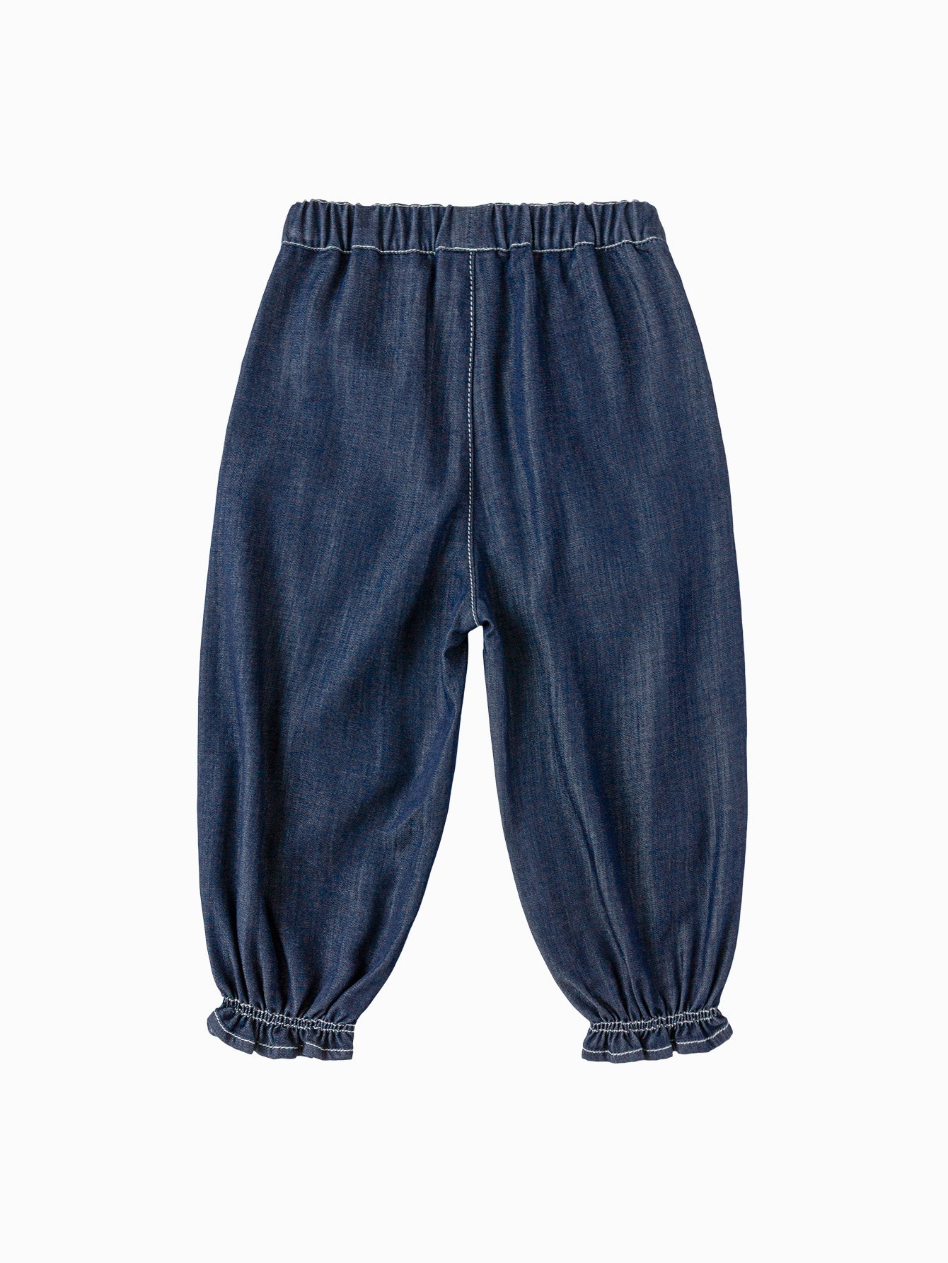 Balabala Girls Bow Detail Denim Pants Light Blue,Dark Blue