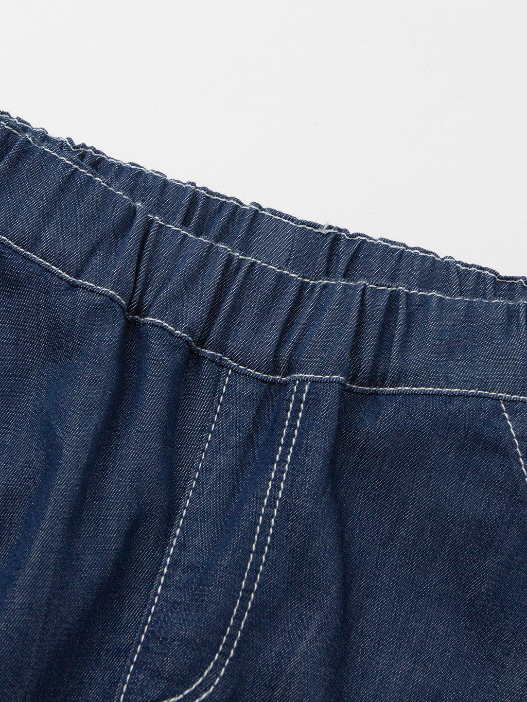 Balabala Girls Bow Detail Denim Pants Light Blue,Dark Blue