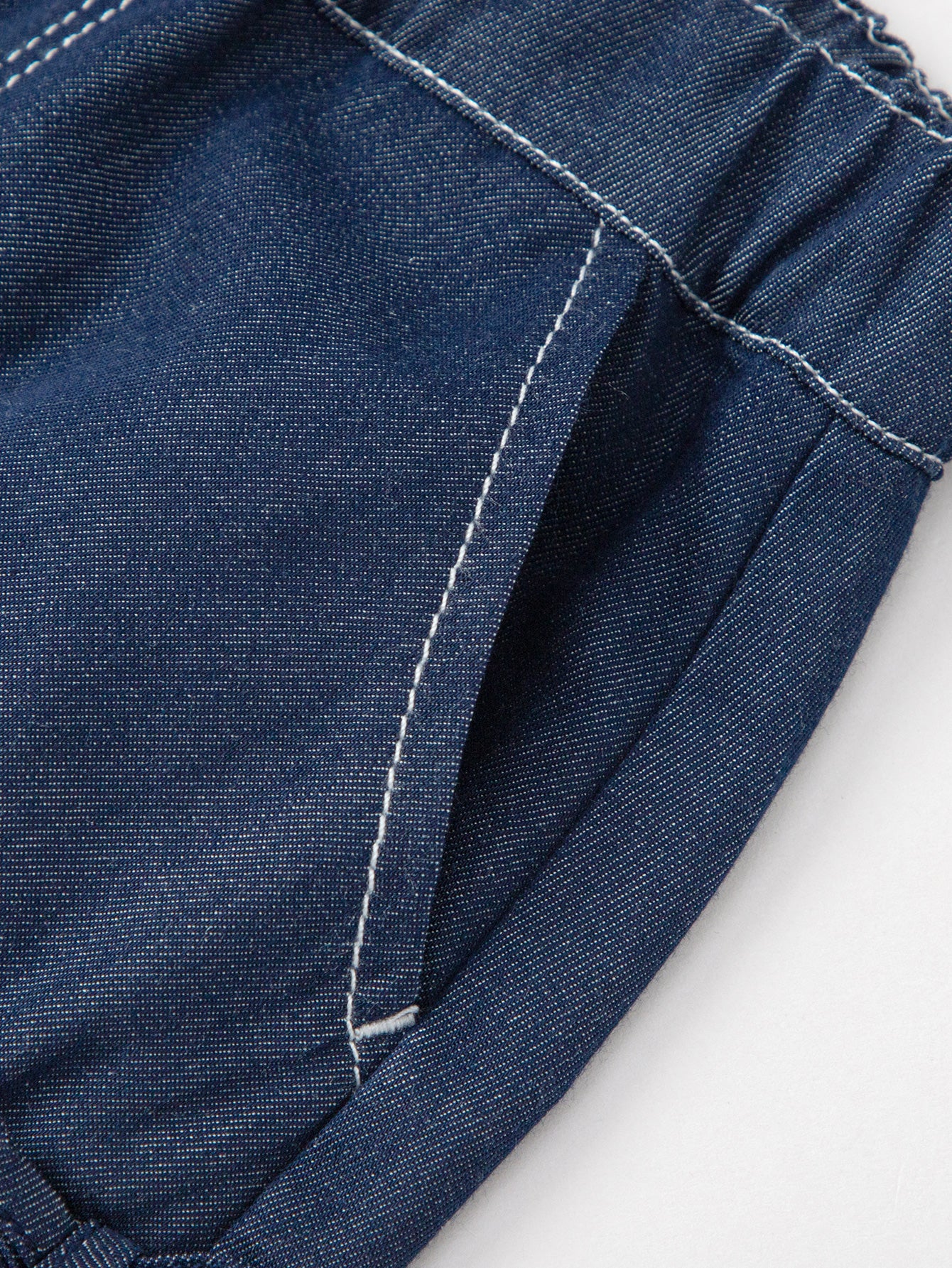 Balabala Girls Bow Detail Denim Pants Light Blue,Dark Blue