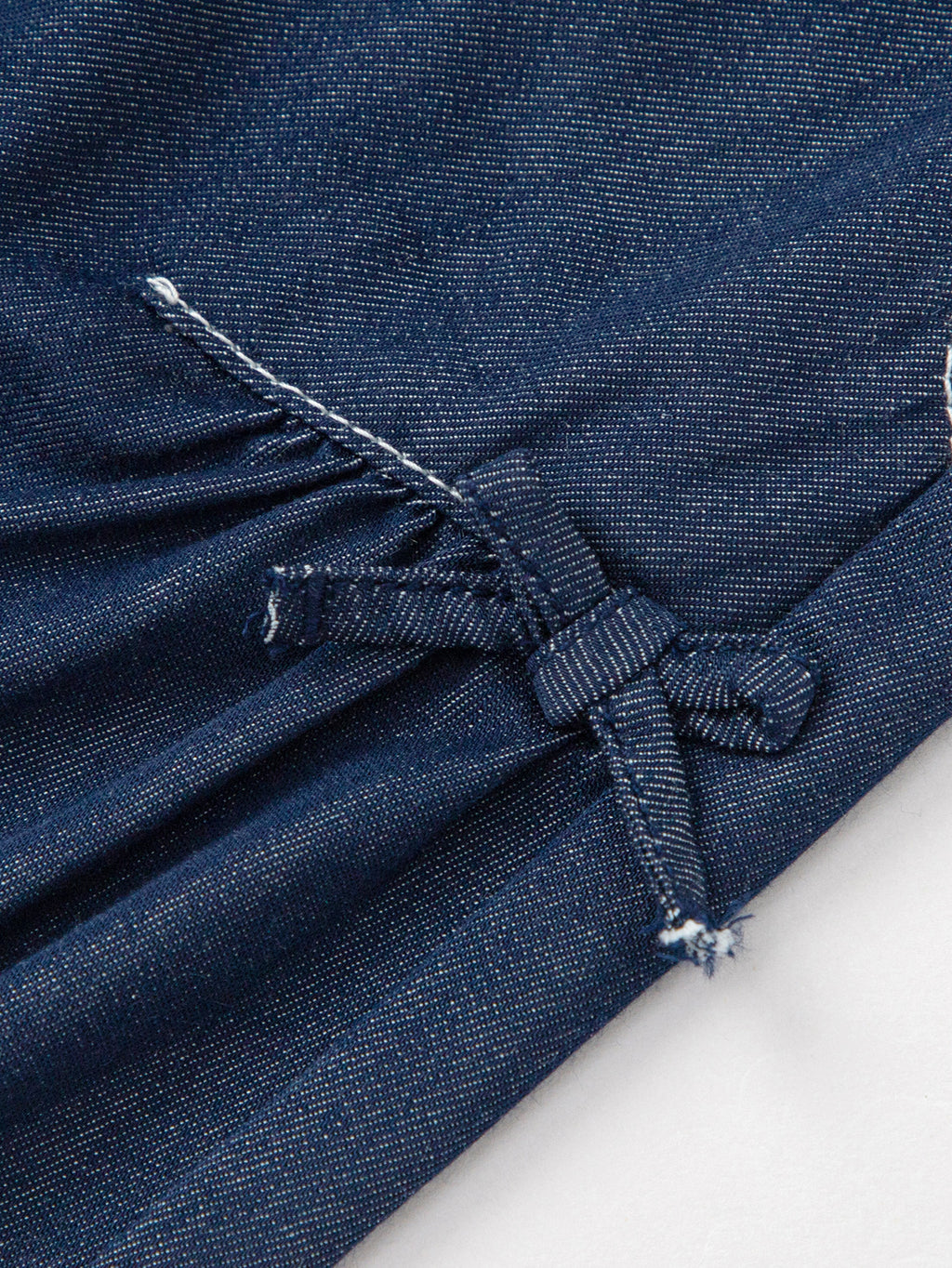 Balabala Girls Bow Detail Denim Pants Light Blue,Dark Blue