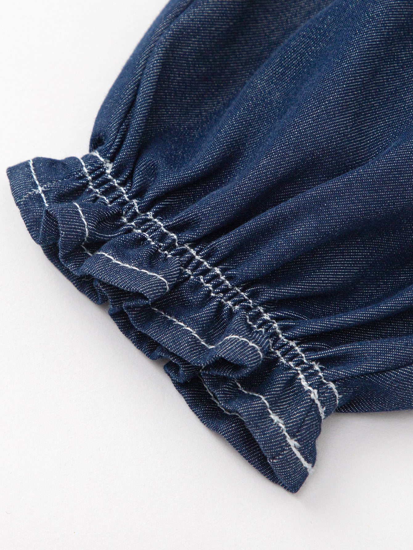 Balabala Girls Bow Detail Denim Pants Light Blue,Dark Blue
