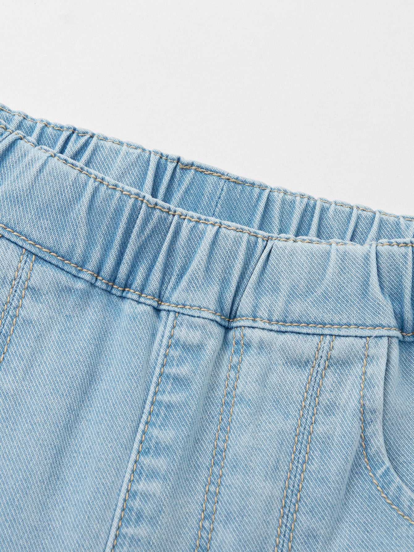 Balabala Girls Embroidered Flared Jeans Light Blue