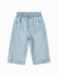 Balabala Girls Embroidered Denim Culottes Light Blue