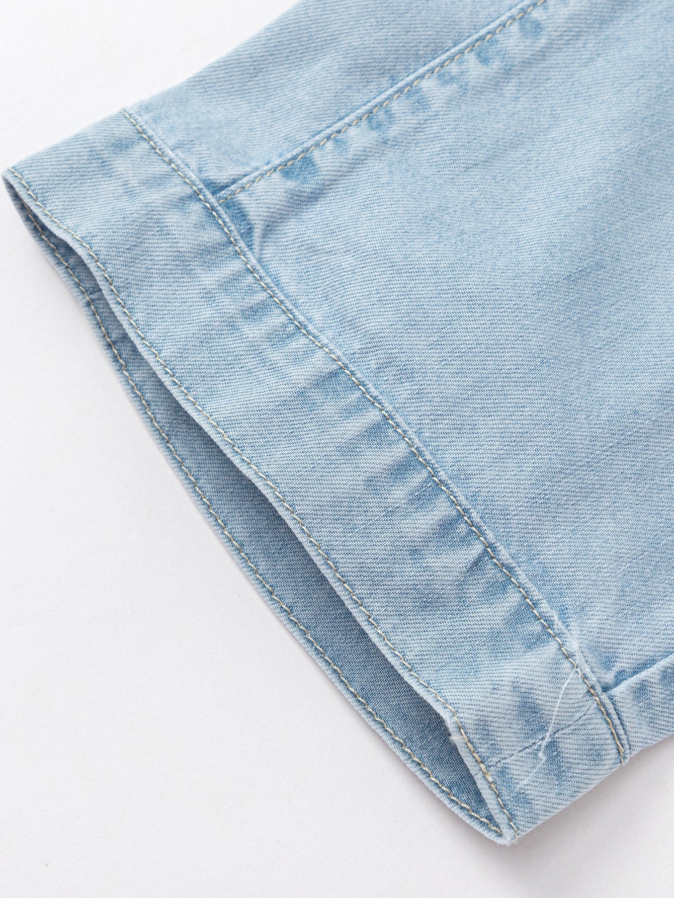 Balabala Girls Embroidered Denim Culottes Light Blue