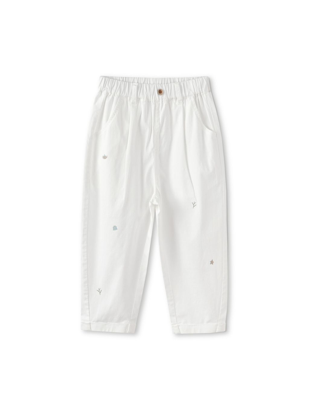 Balabala Casual Pants Dark Blue,Raw White