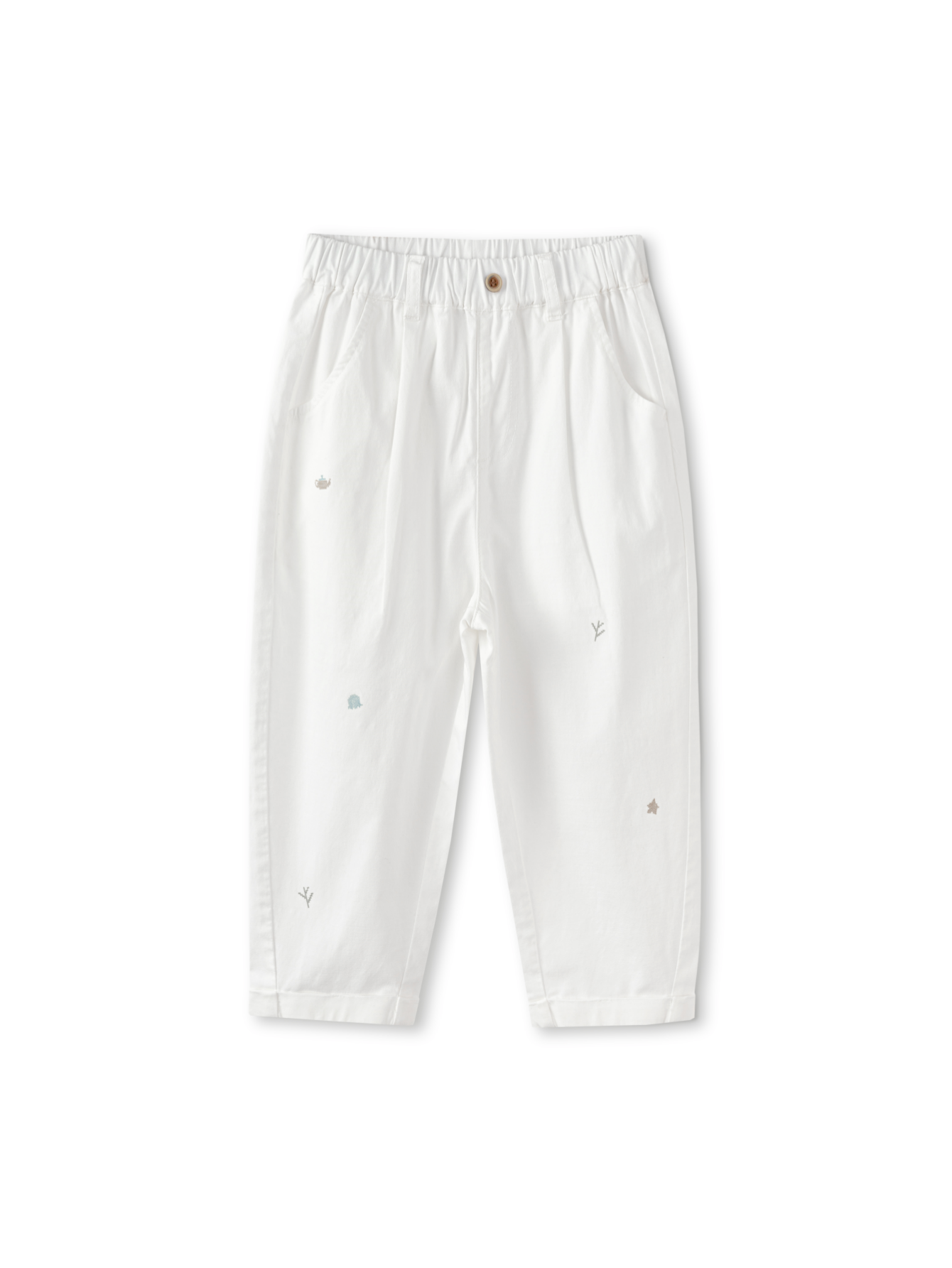 Balabala Casual Pants Dark Blue,Raw White