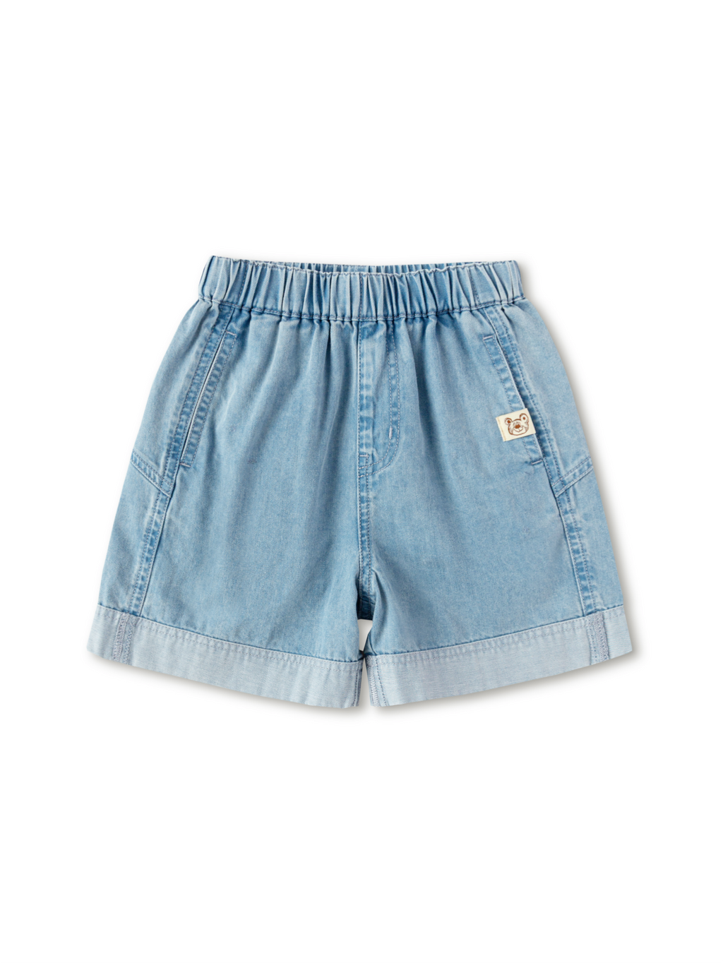 Balabala Boys Washed Denim Shorts Green,Denim Medium Blue