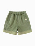 Balabala Boys Washed Denim Shorts Green,Denim Medium Blue