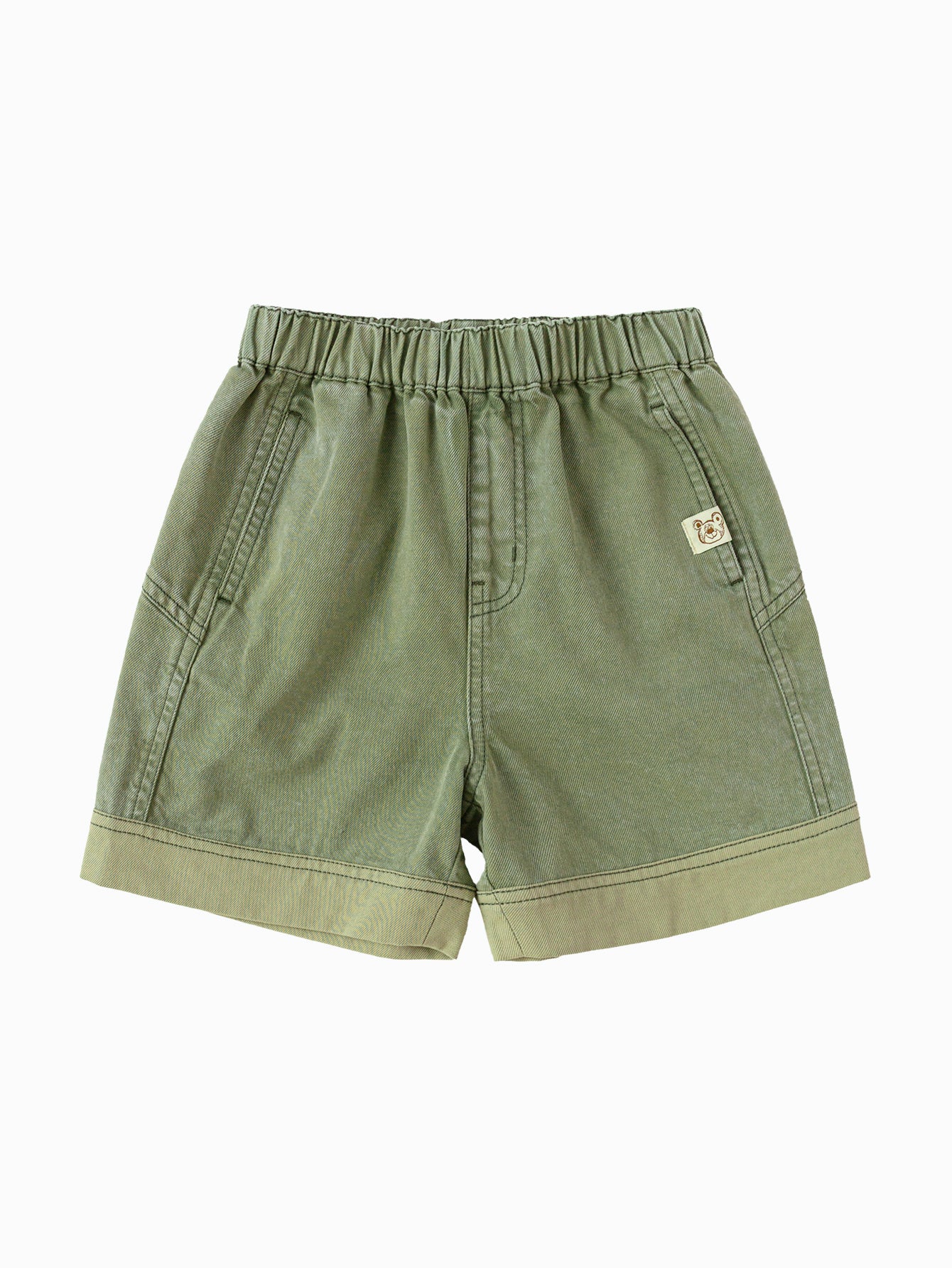 Balabala Boys Washed Denim Shorts Green,Denim Medium Blue