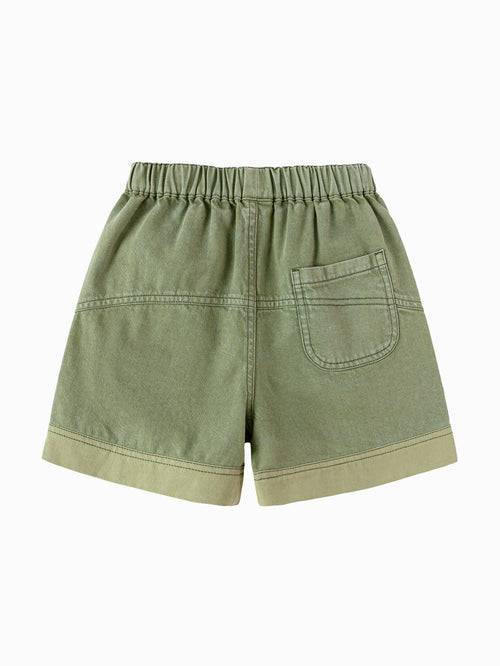 Balabala Boys Washed Denim Shorts Green,Denim Medium Blue