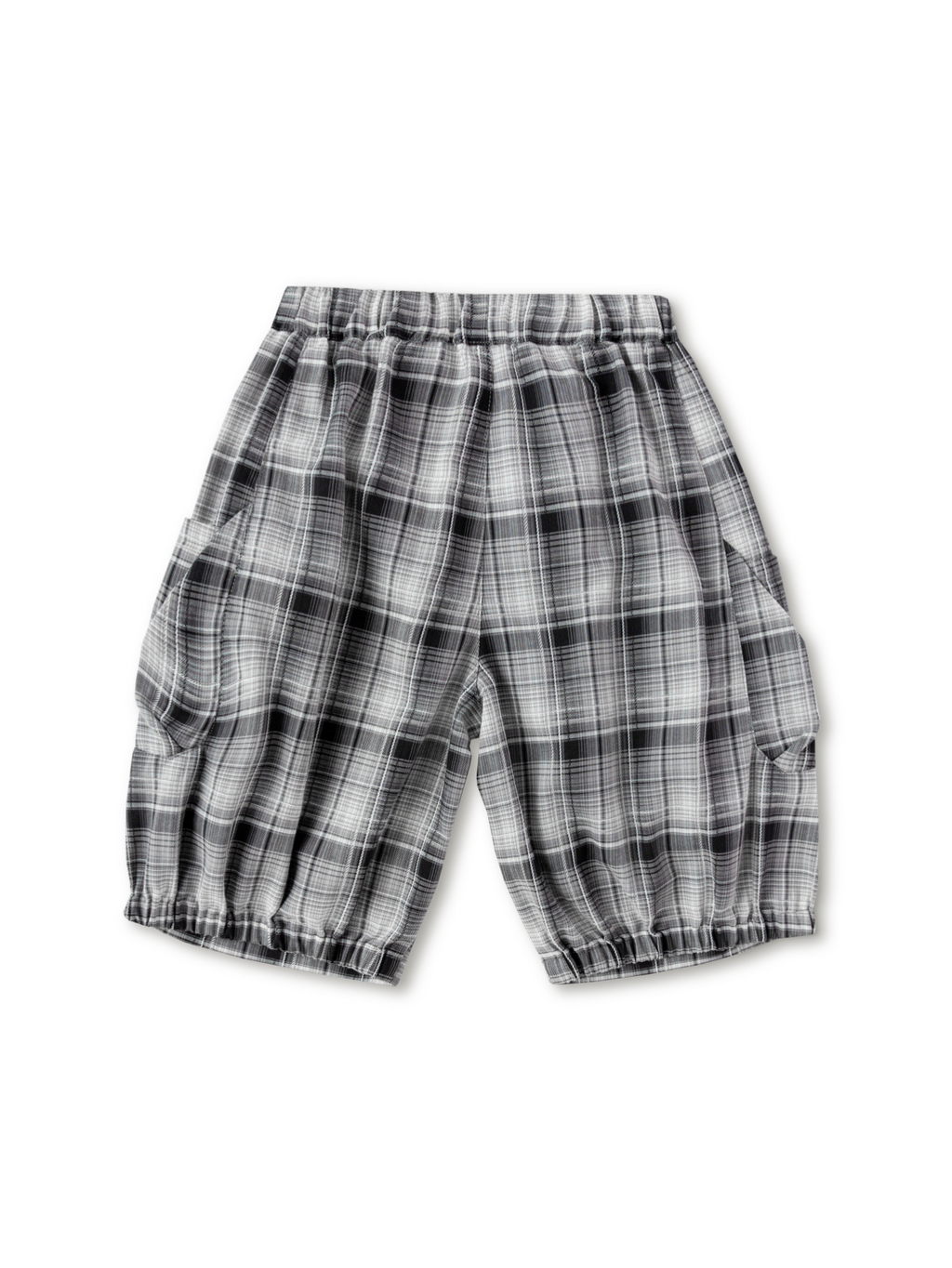 Balabala Boys Plaid Cargo Shorts Black