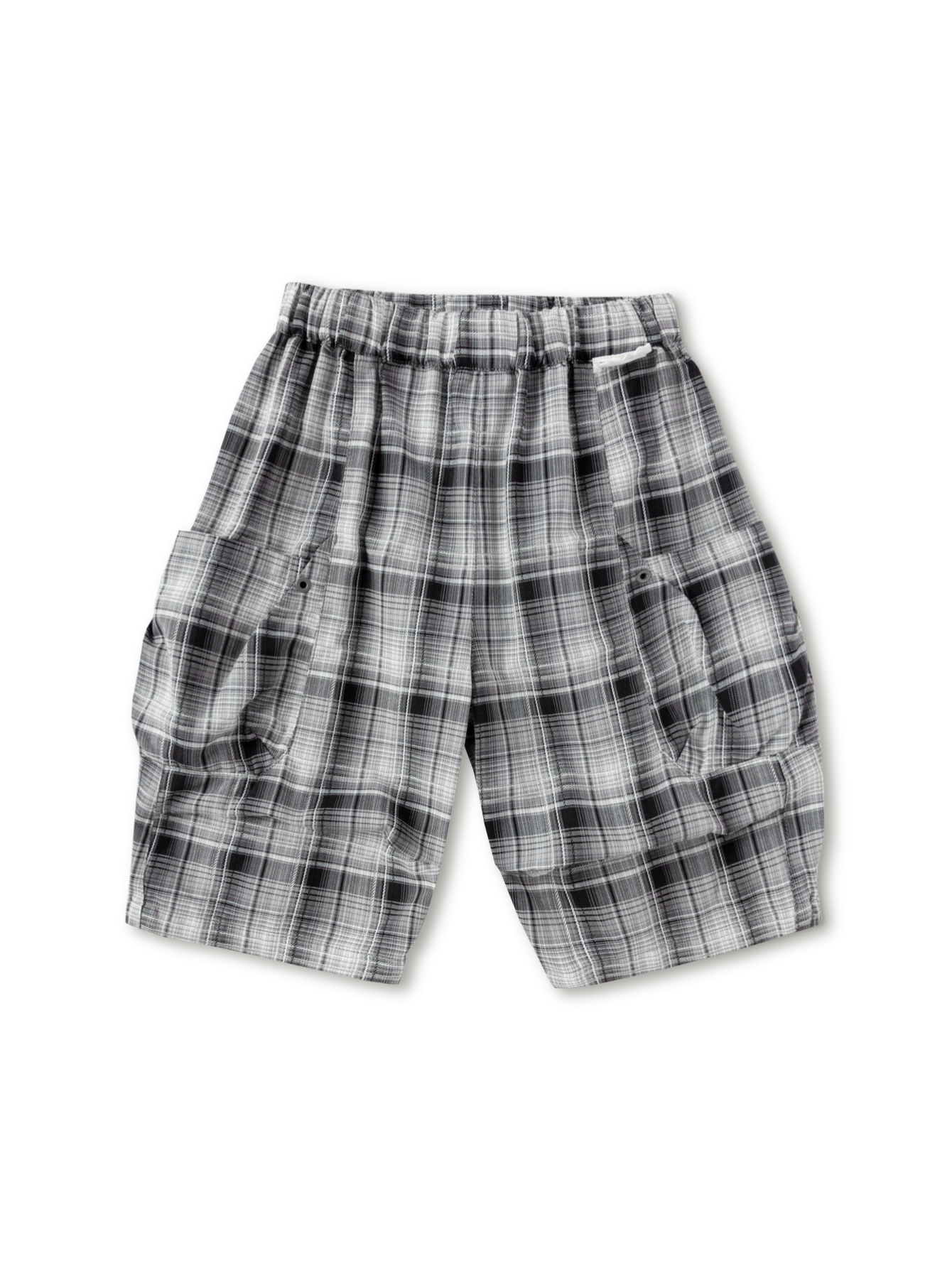 Balabala Boys Plaid Cargo Shorts Black