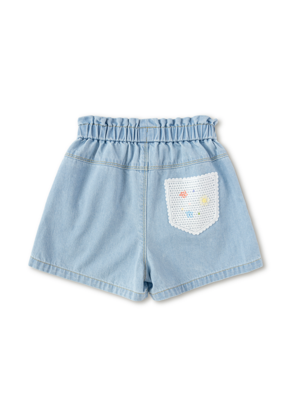 Balabala Girls Patch Denim Medium Blue